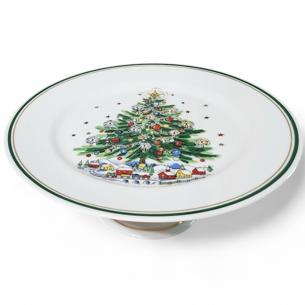 Christmas‎ Eve Cake Plate The Salem Collection pedestal cake pan Porcelain